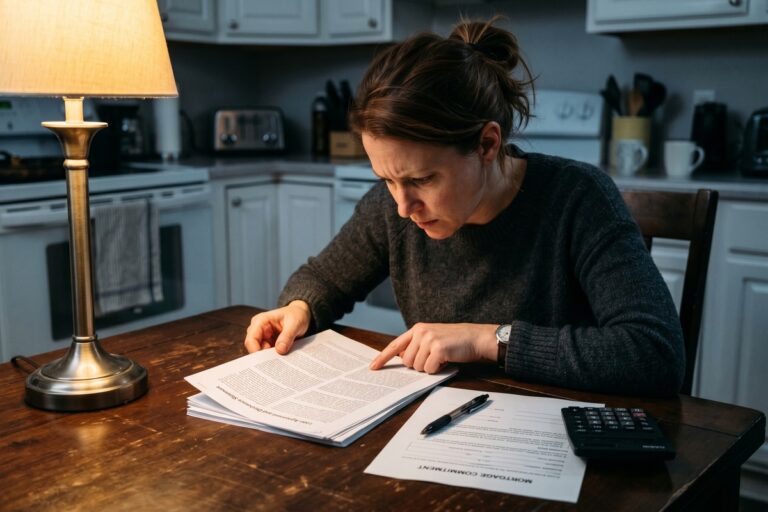 Borrower reviewing arbitration clause in a loan contract document