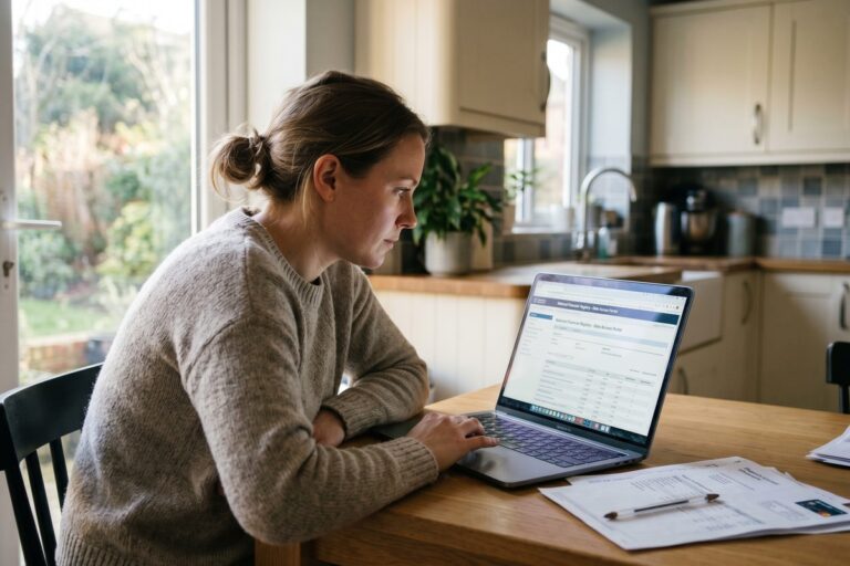 Person using laptop to search the CFPB complaint database before applying for a loan