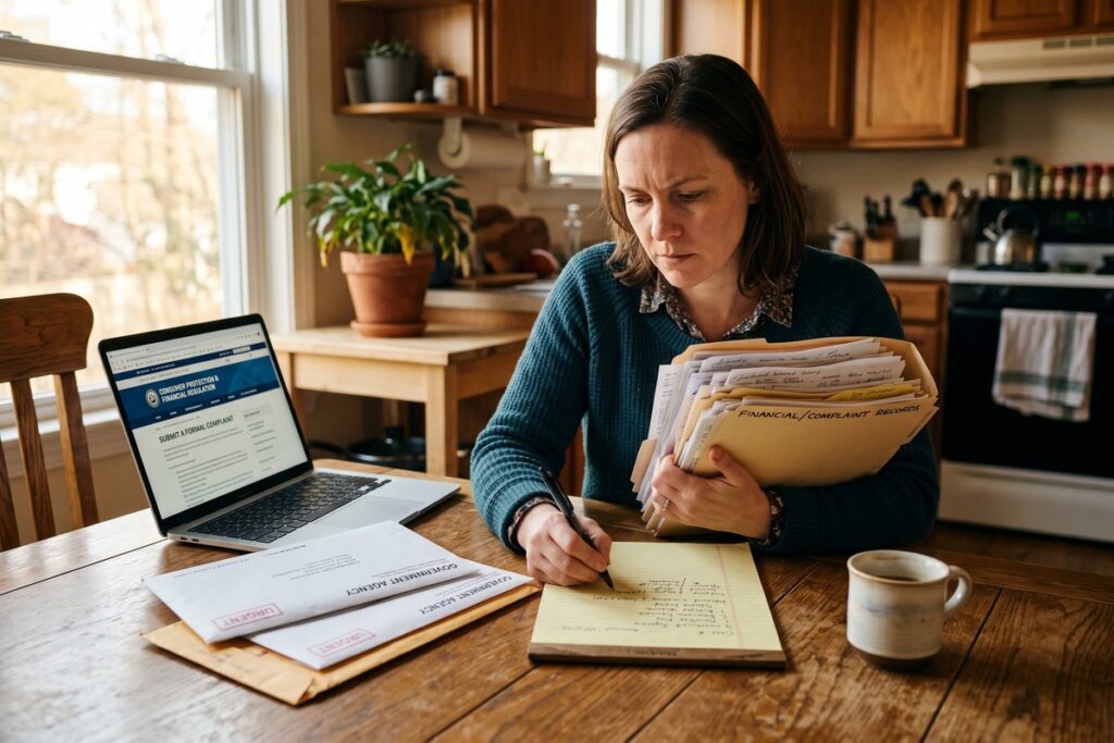 Consumer comparing CFPB complaint process versus State Attorney General options for faster financial dispute resolution