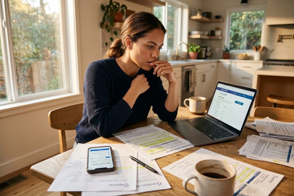 Person comparing credit repair company services versus self-disputing credit report errors