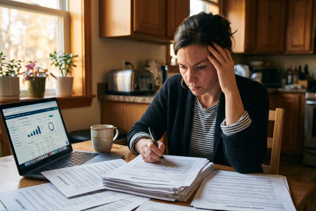Borrower reviewing emergency lending rules 2026 on a laptop with financial documents