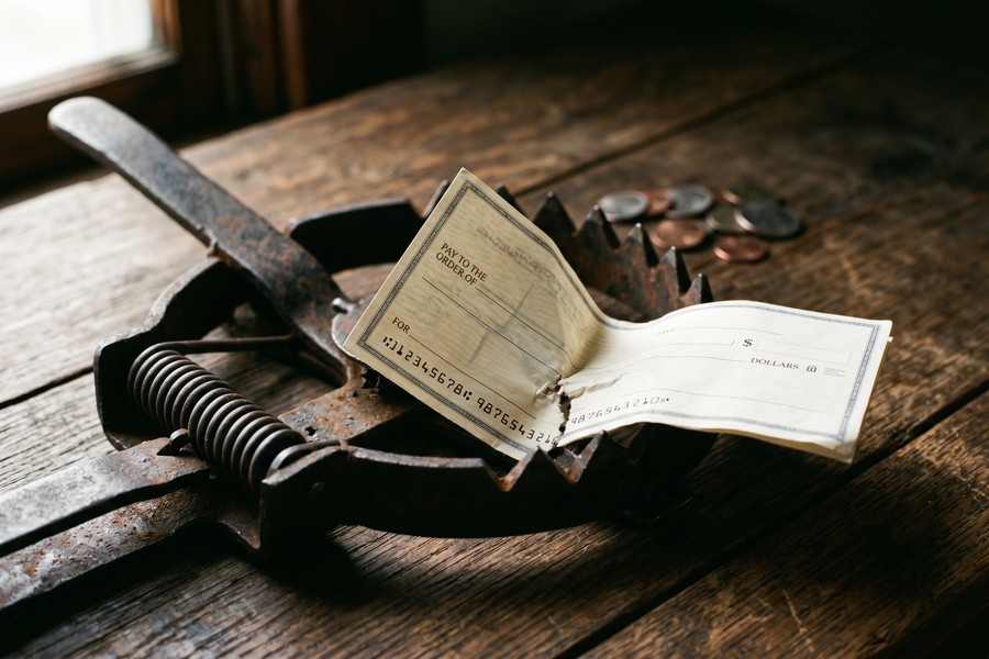 Annotated loan agreement document highlighting APR, origination fee, and ACH authorization clauses