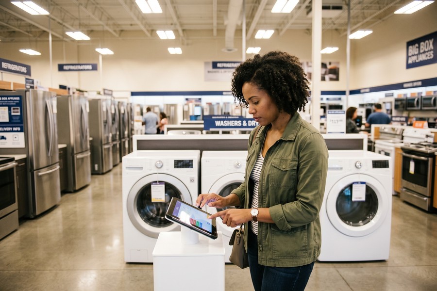 Infographic showing cost comparison of personal loan versus rent-to-own for a $700 appliance