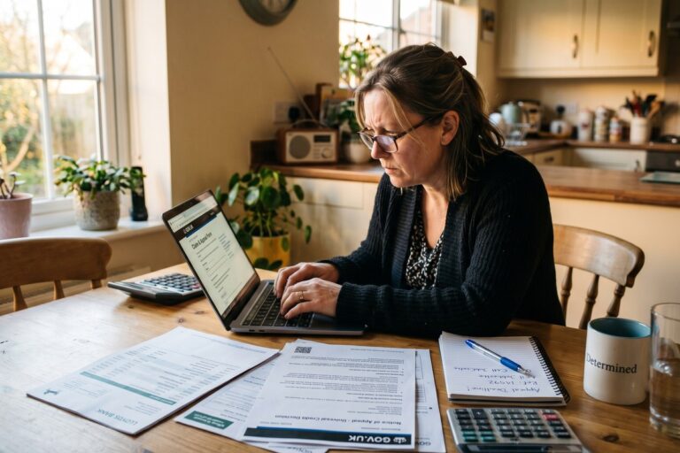 Person filing a CFPB complaint online against a lender on a laptop