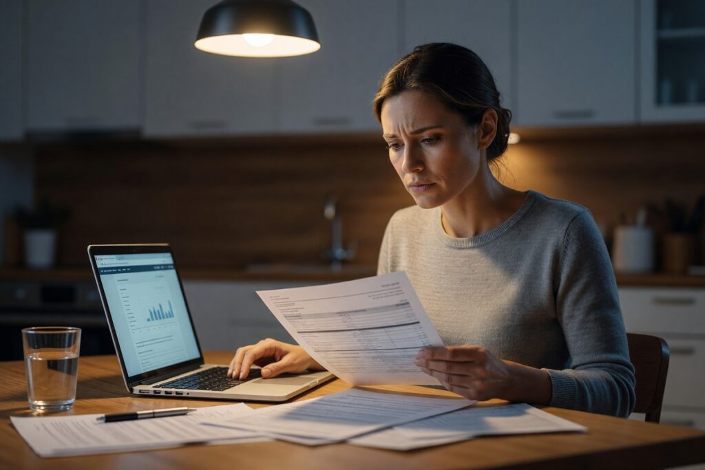 Person reviewing a surprise $5,000 medical bill and planning emergency finance options