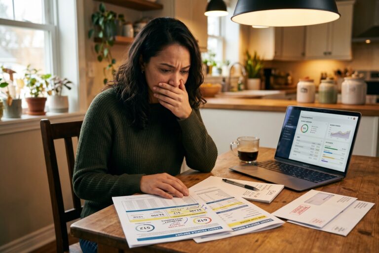 Person reviewing credit report deciding whether to pay off collections or wait for them to age off