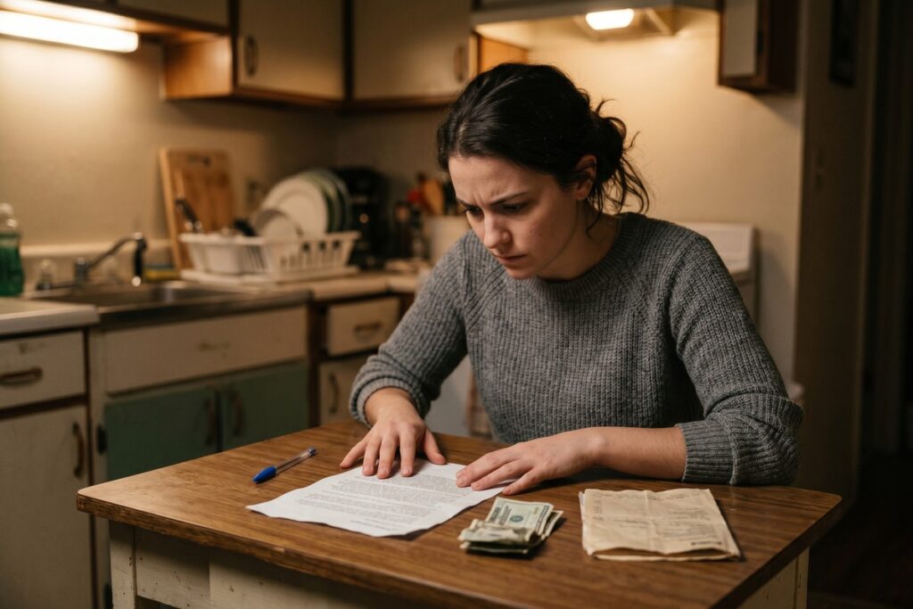 Borrower reviewing payday loan rollover rules and lender disclosure documents