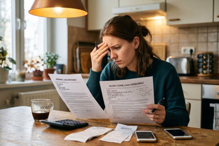 Side-by-side comparison of payday loans vs personal loans showing interest rates and repayment terms