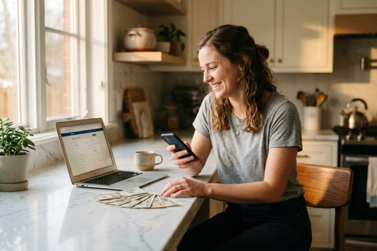 Person reviewing same day cash alternatives on a laptop for emergency funding
