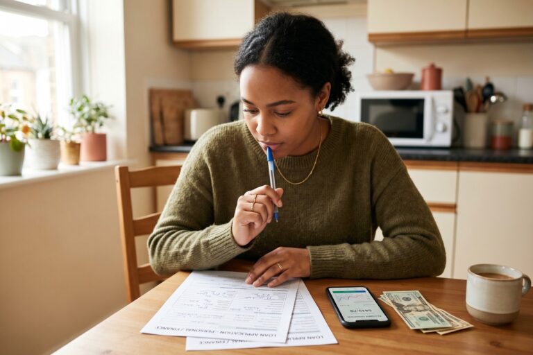 Person applying for a short-term loan without a bank account on a smartphone