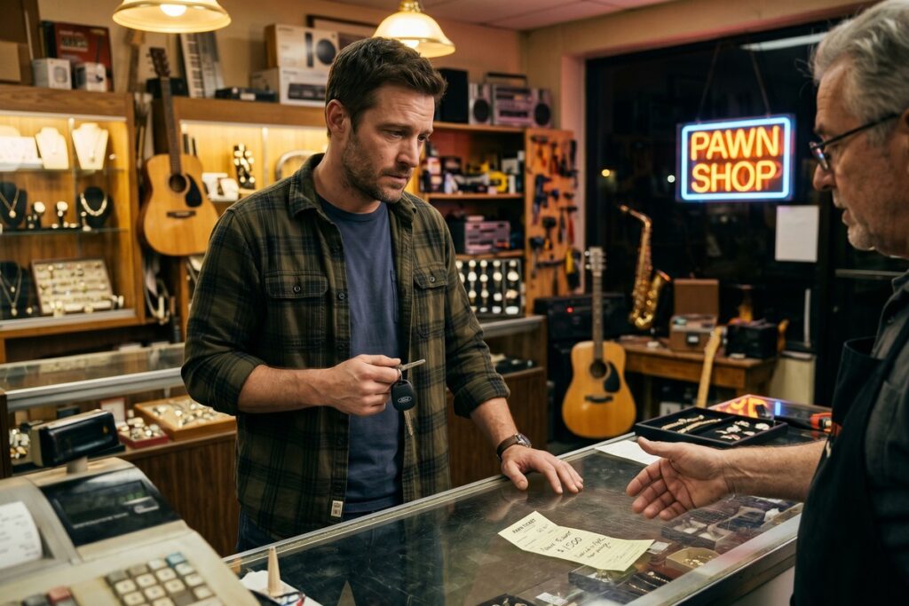 Side-by-side comparison of title loans vs pawn shop loans showing costs and terms