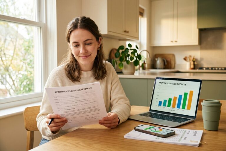 Person reviewing credit report with positive accounts highlighted on a laptop screen