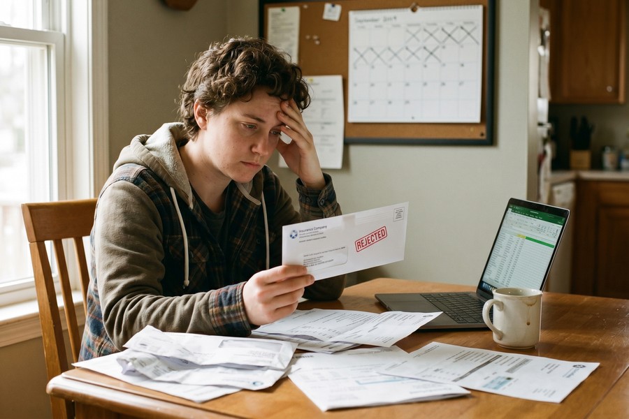 Gig worker setting up automatic savings transfers on a banking app after resolving emergency