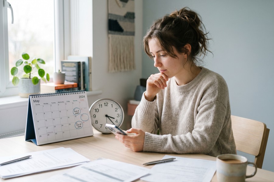 Calendar showing weekday ACH batch windows and Friday funding cutoff timeline