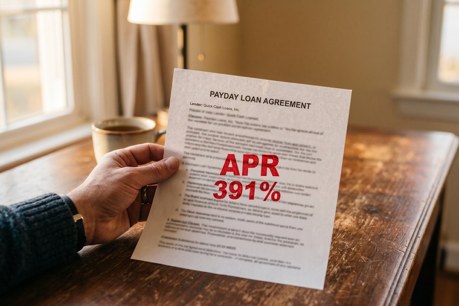 Side-by-side comparison chart of short-term loan types ranked by employment flexibility for recent job-changers