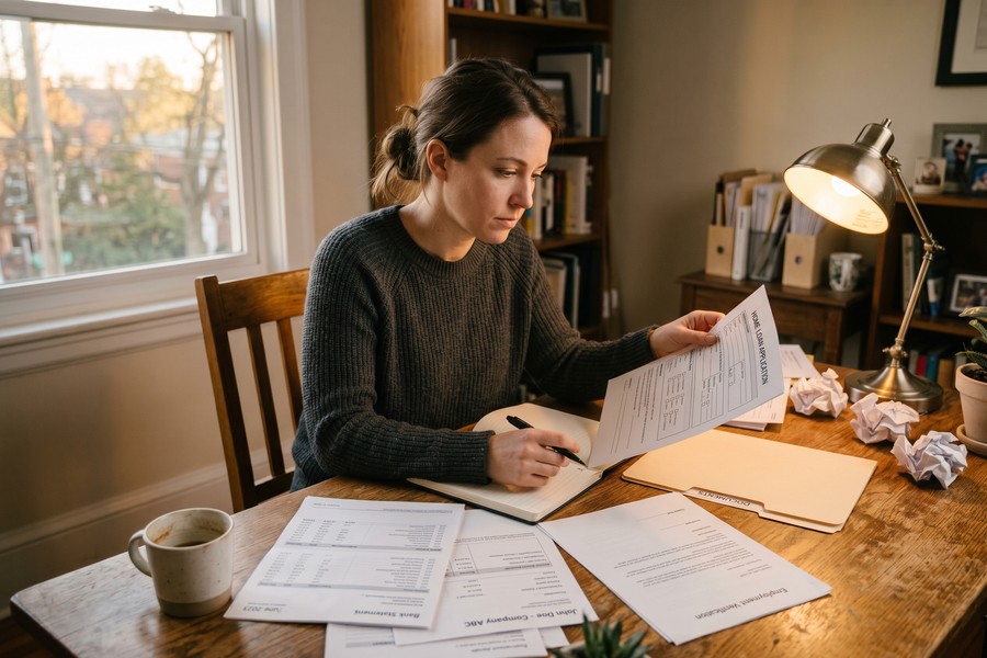 Checklist showing practical preparation steps for a short-term loan application after changing jobs